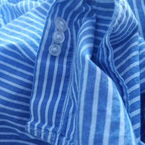 Sonoma Mens XLarge Blue & White Stripes Button Down Shirt Button Collar - Picture 7 of 7